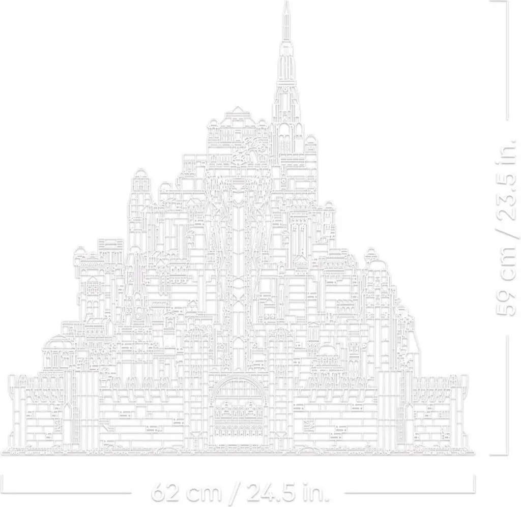 Castle blueprint with dimensions displayed
