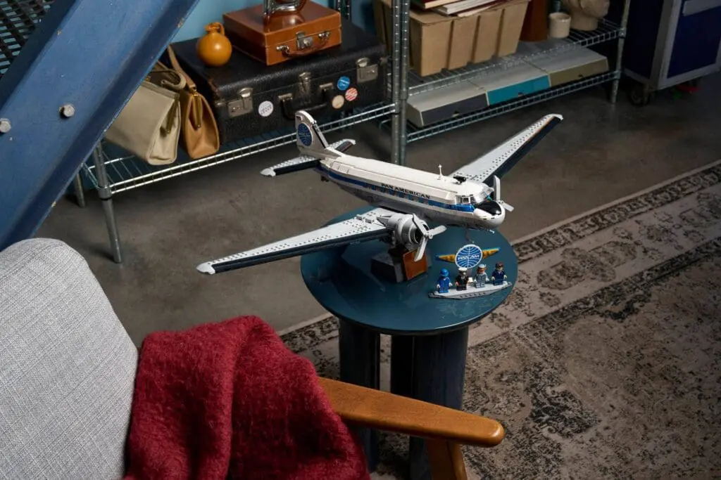 Model airplane on a small table