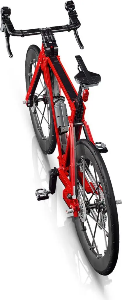 Red road bike with aerodynamic design