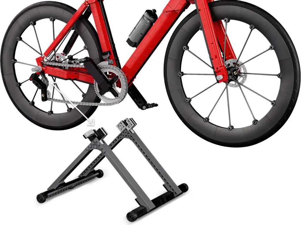 Bicycle on display with gear detail