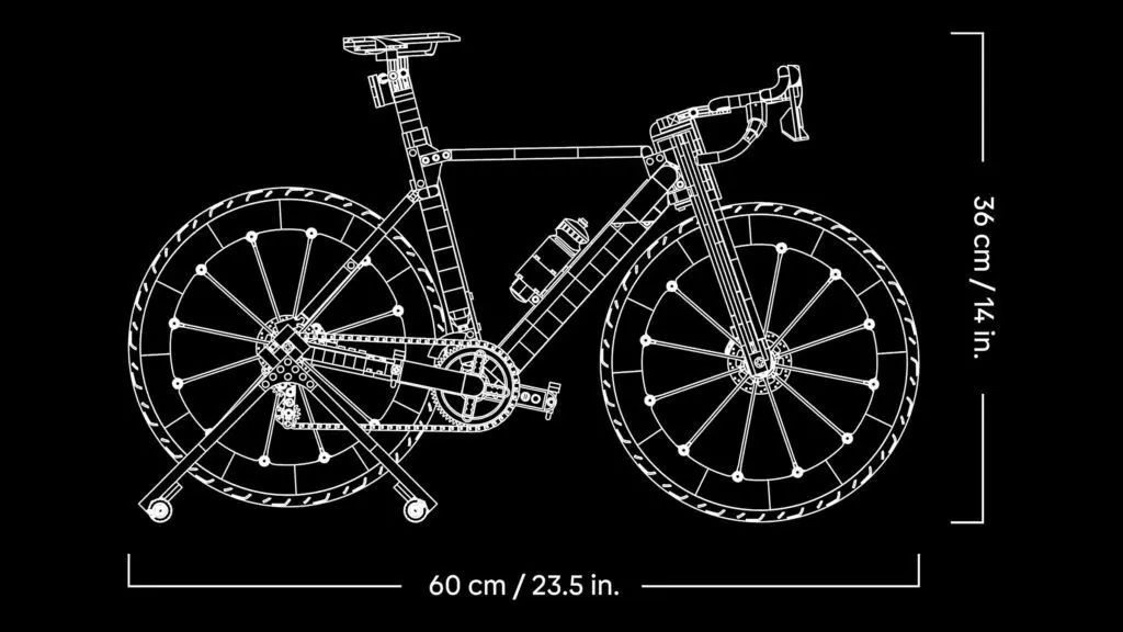 Technical drawing of a bike