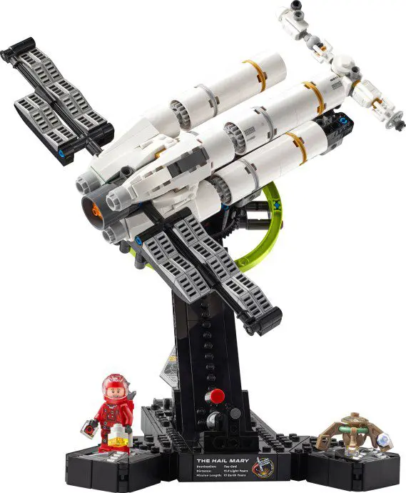 Detailed LEGO spacecraft and astronaut display