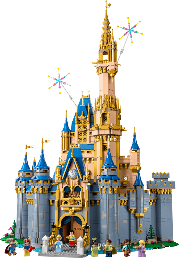 Colorful LEGO castle and characters