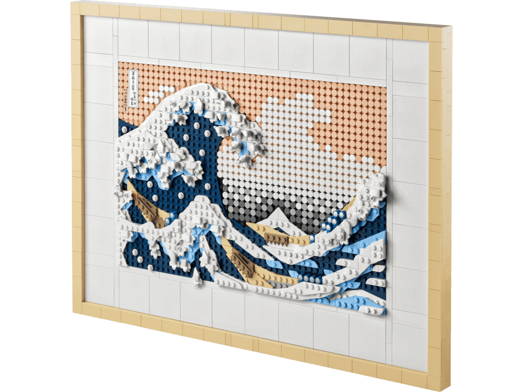 Wave artwork made from Lego bricks
