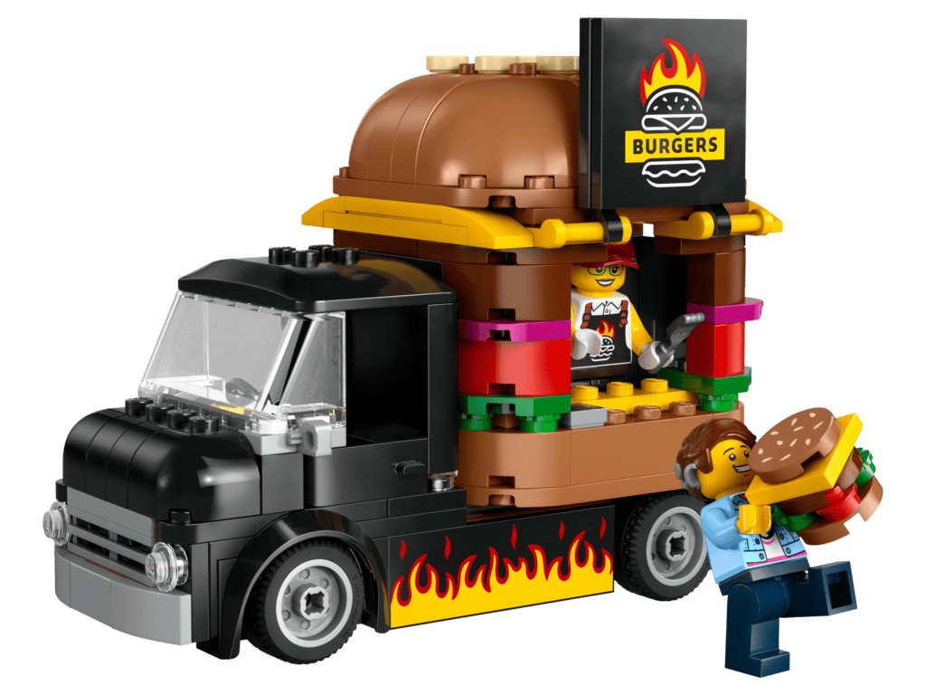 LEGO burger truck with mini-figures