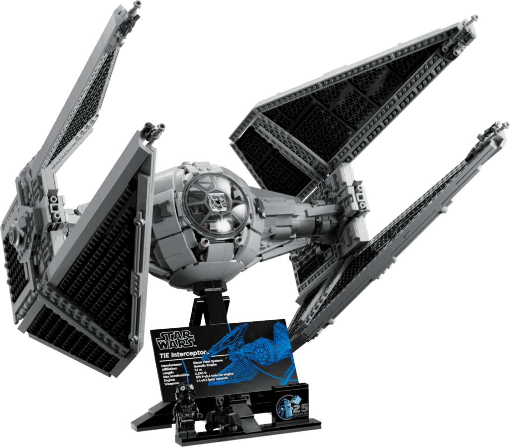 Detailed TIE Interceptor LEGO display