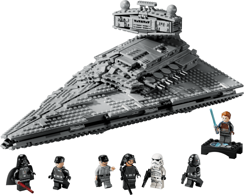 Detailed LEGO Star Destroyer and characters