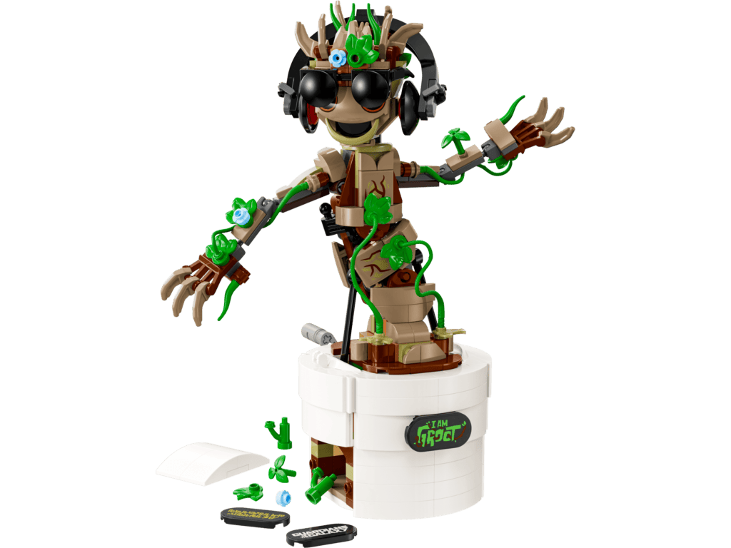 Tree figure wearing sunglasses and headphones