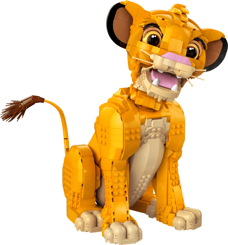 Detailed LEGO lion cub sculpture