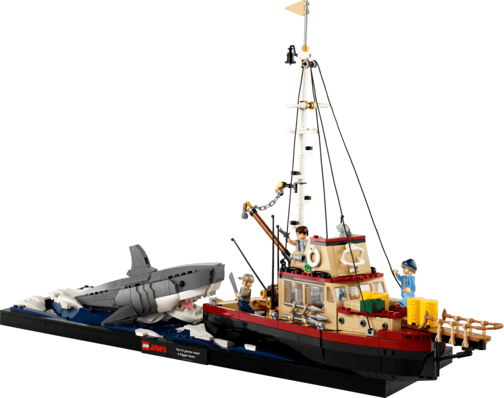 Toy ship and shark display