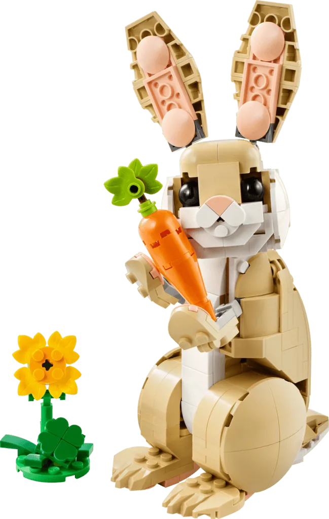 Toy rabbit built from LEGO bricks