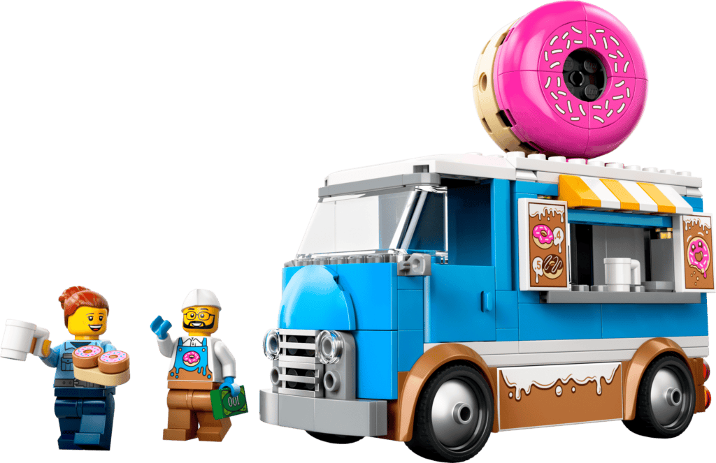 Toy food truck selling donuts