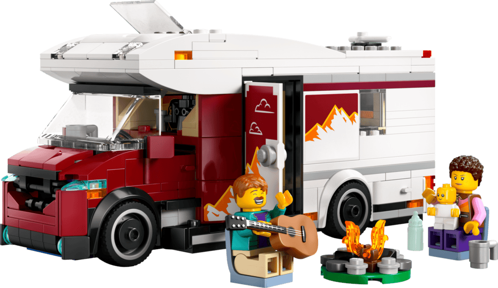 LEGO camper van with camping scene