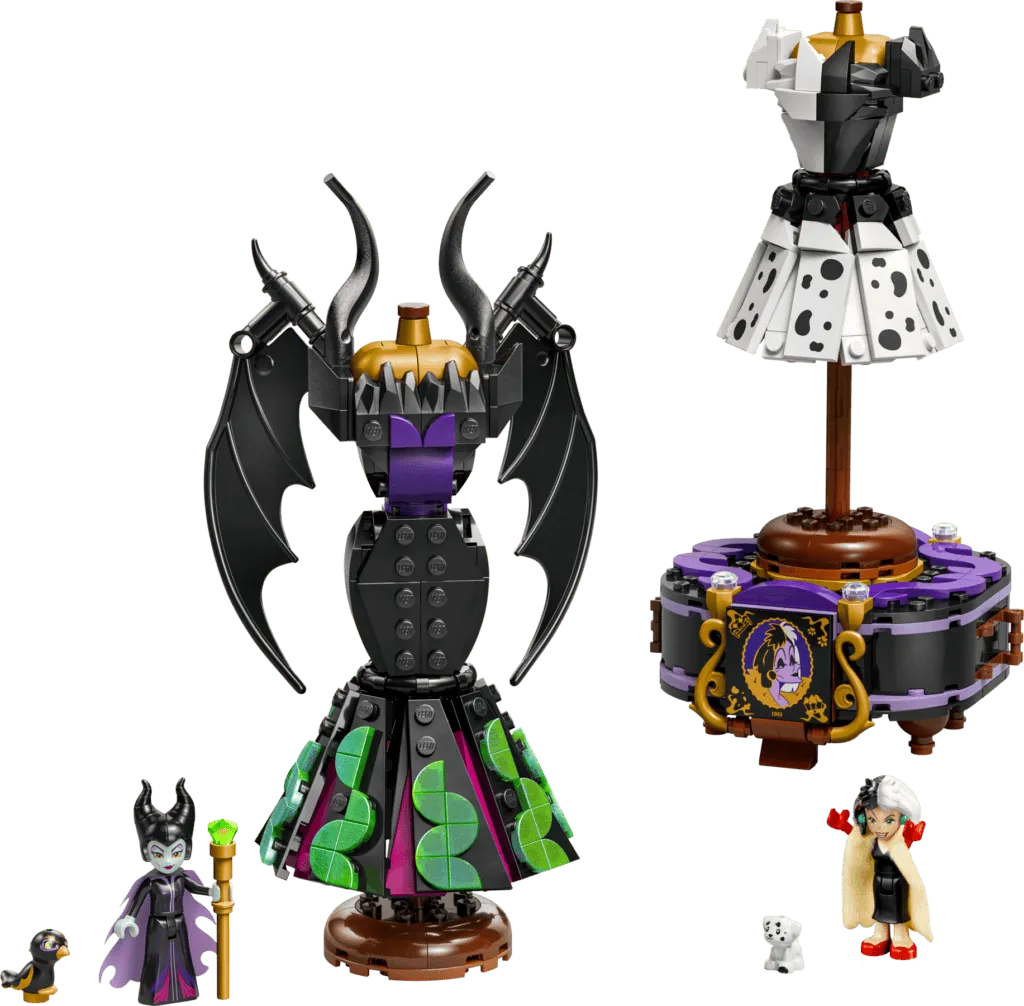 LEGO villain-themed dress display sets