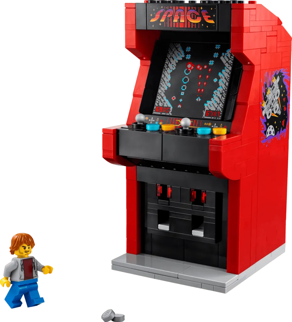 LEGO arcade machine with minifigure