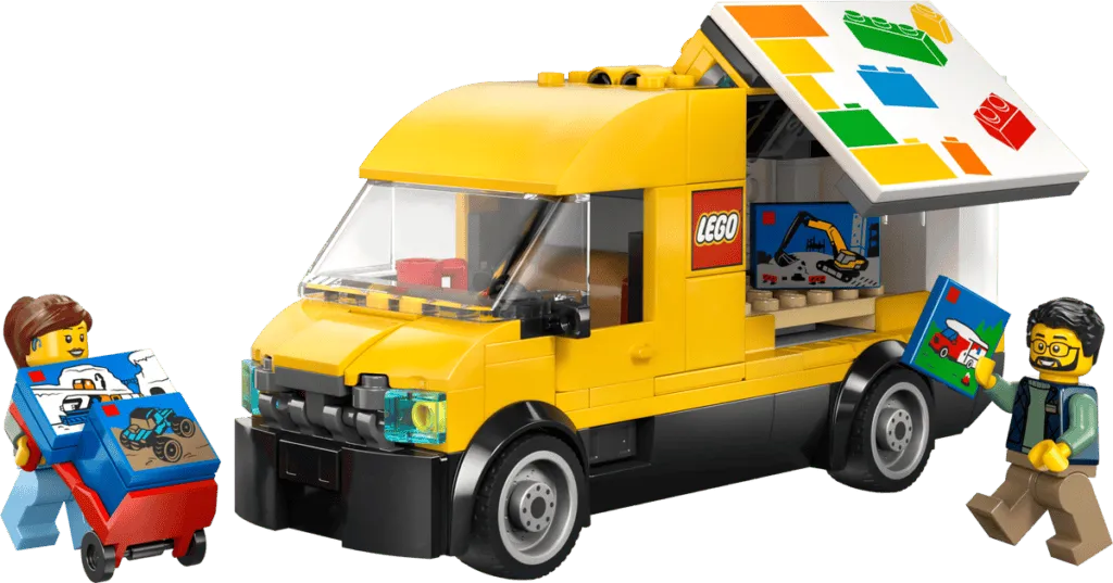 Toy truck with colorful LEGO theme