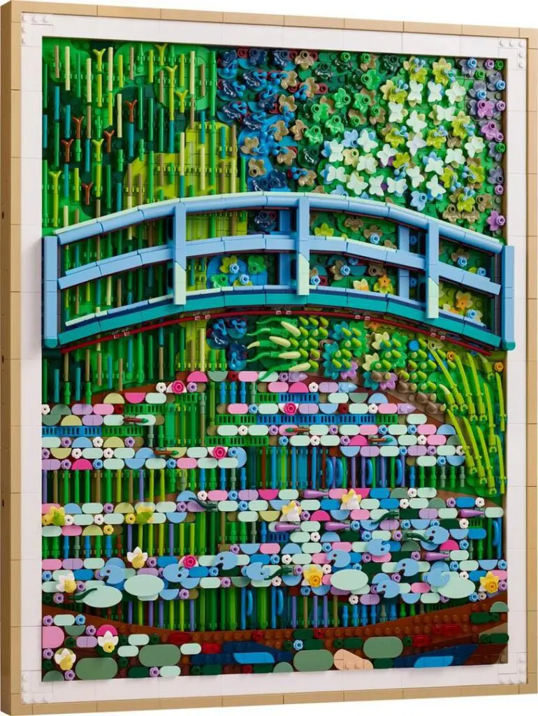 LEGO art depicting colorful garden scene
