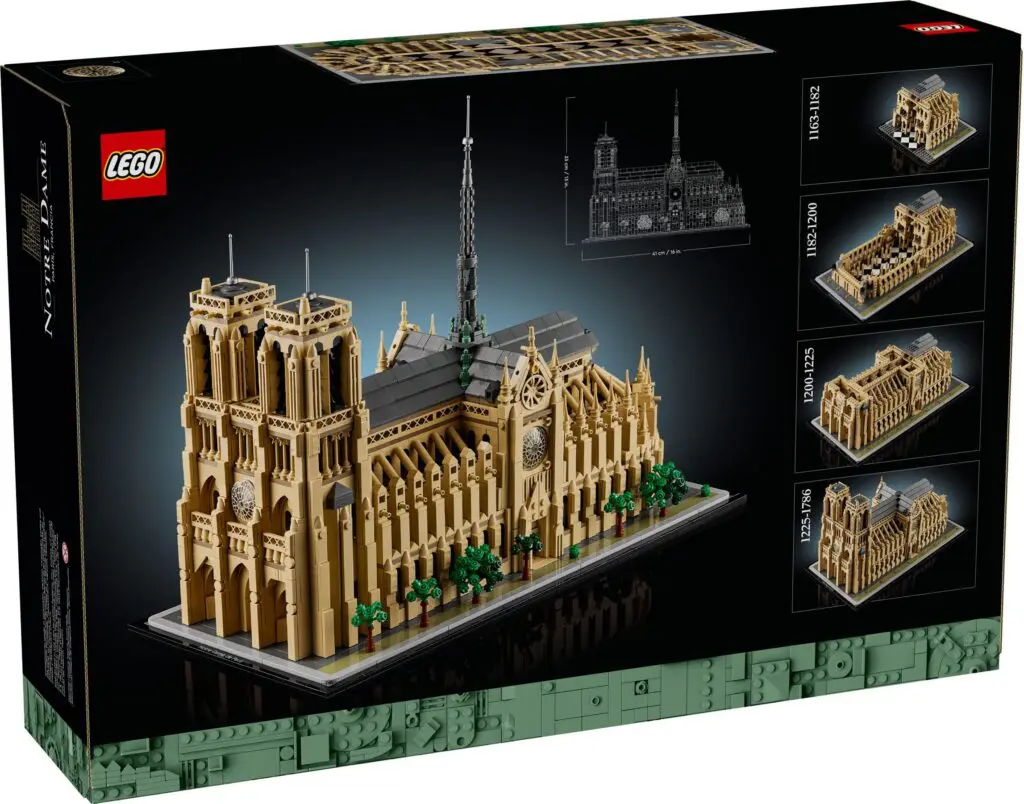 Detailed LEGO Notre-Dame building kit