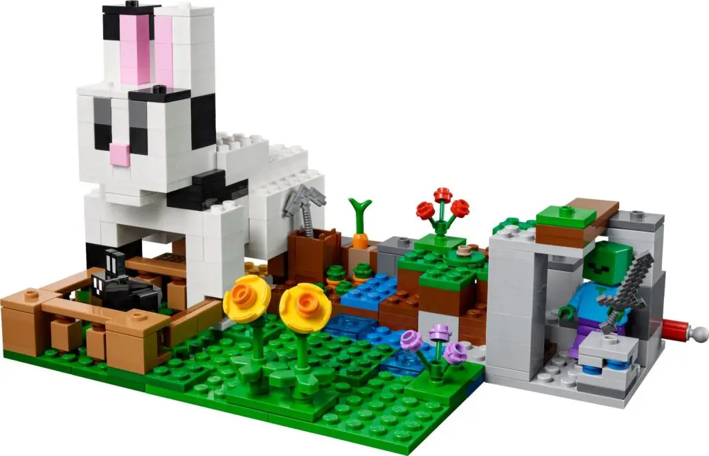 LEGO set featuring a rabbit and flowers