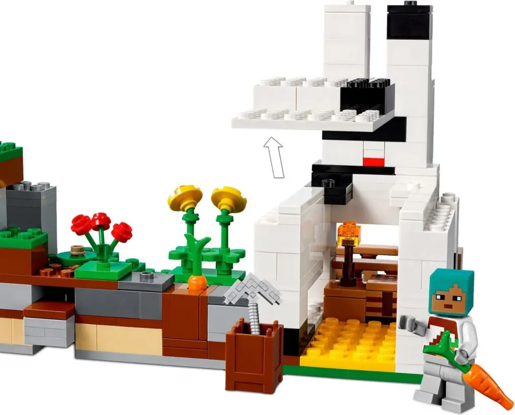 Minecraft LEGO set featuring a rabbit structure