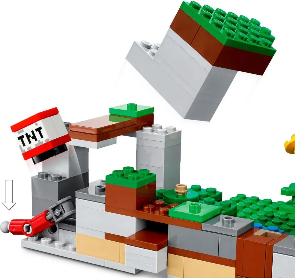 LEGO blocks with TNT and landscape