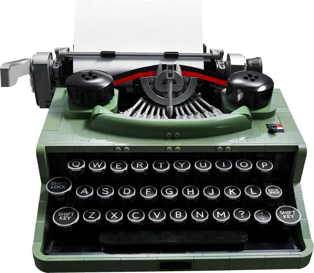 Vintage typewriter built from LEGO bricks