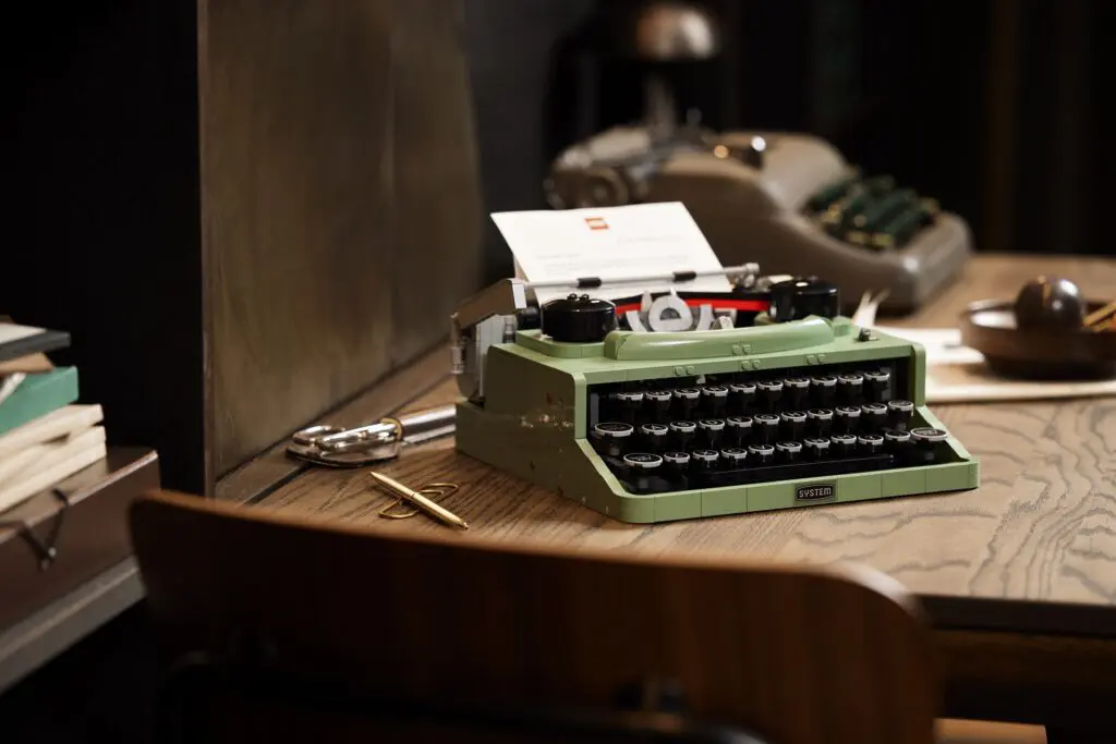 Classic typewriter setup on office desk