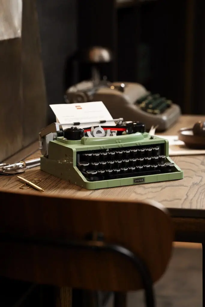 Classic typewriter in cozy office setting