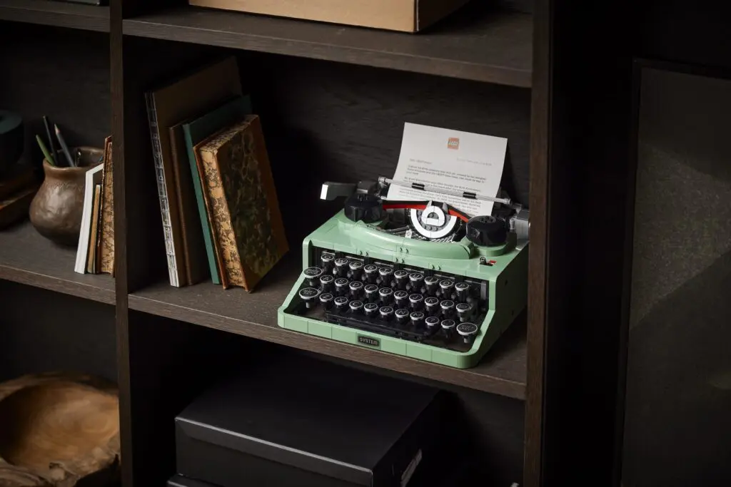 Retro typewriter with paper inserted