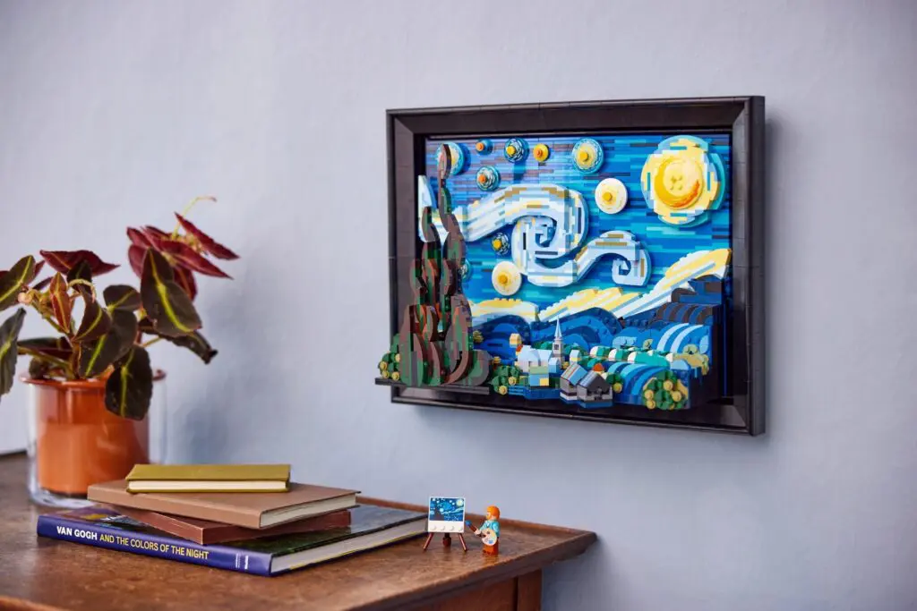Starry Night LEGO set on display