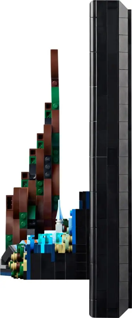 Lego model with colorful blocks and tower