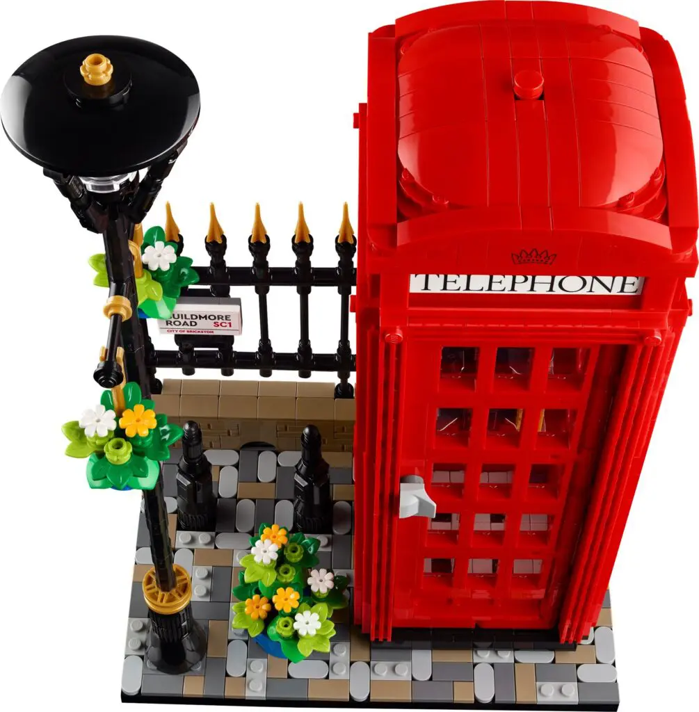 LEGO London-themed telephone box display