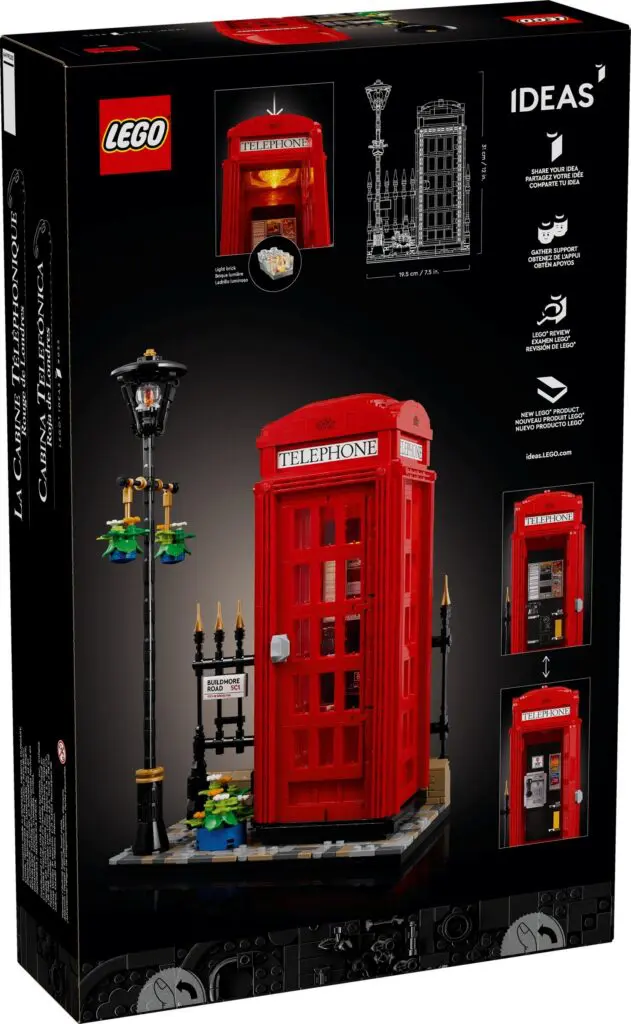 LEGO set featuring iconic British phone box