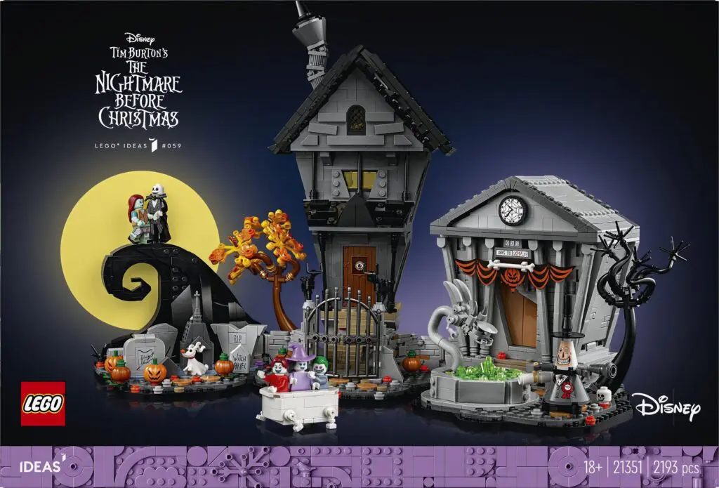 Tim Burton's LEGO scene with spooky buildings