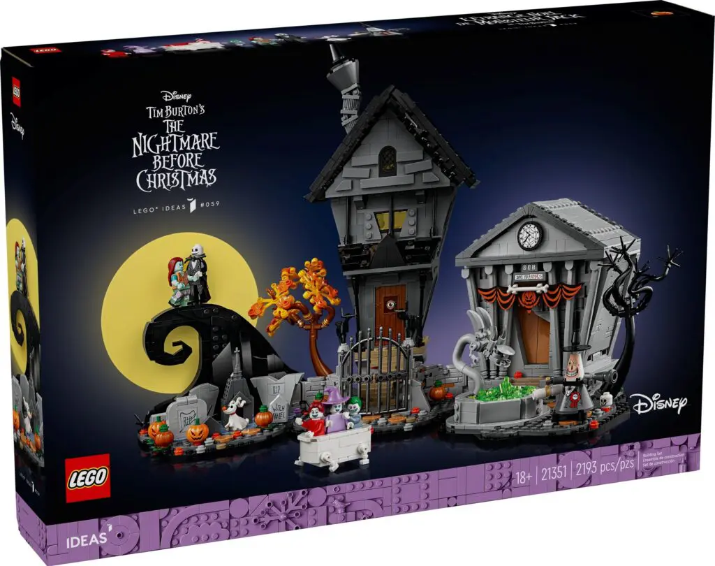Halloween-themed LEGO box with spooky buildings