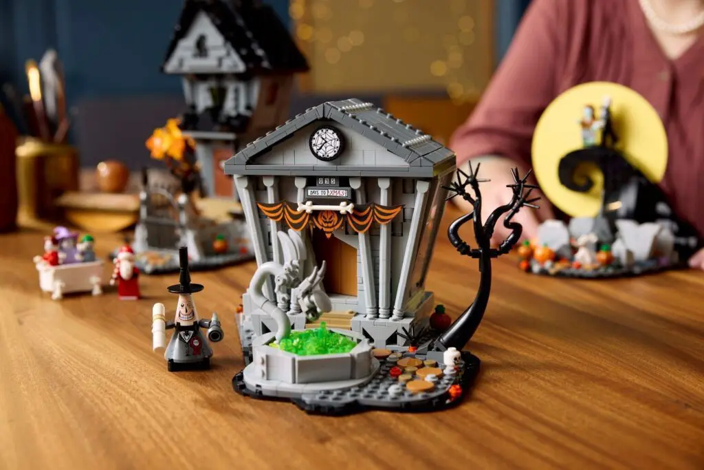 Miniature haunted house with spooky decorations