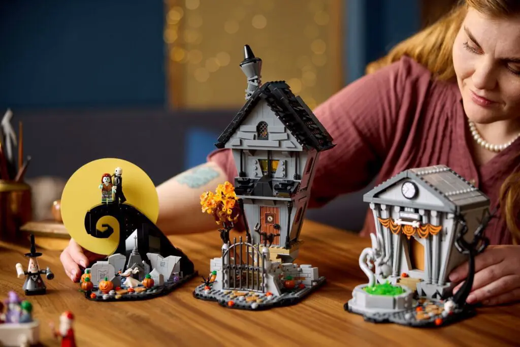 Halloween-themed LEGO sets on a table