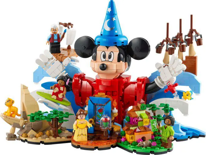 Colorful Disney-themed Lego display
