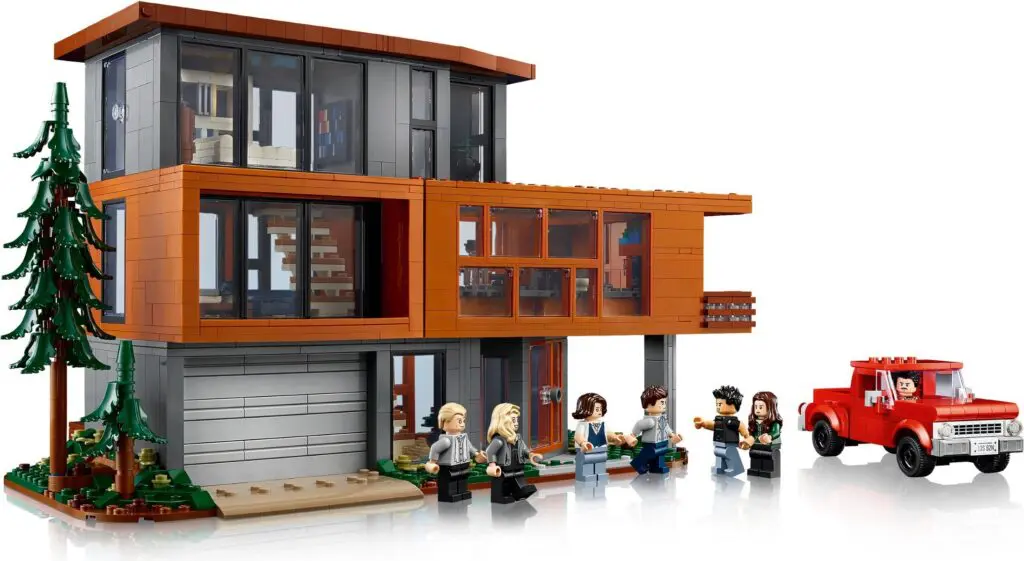 LEGO house set featuring a red truck.