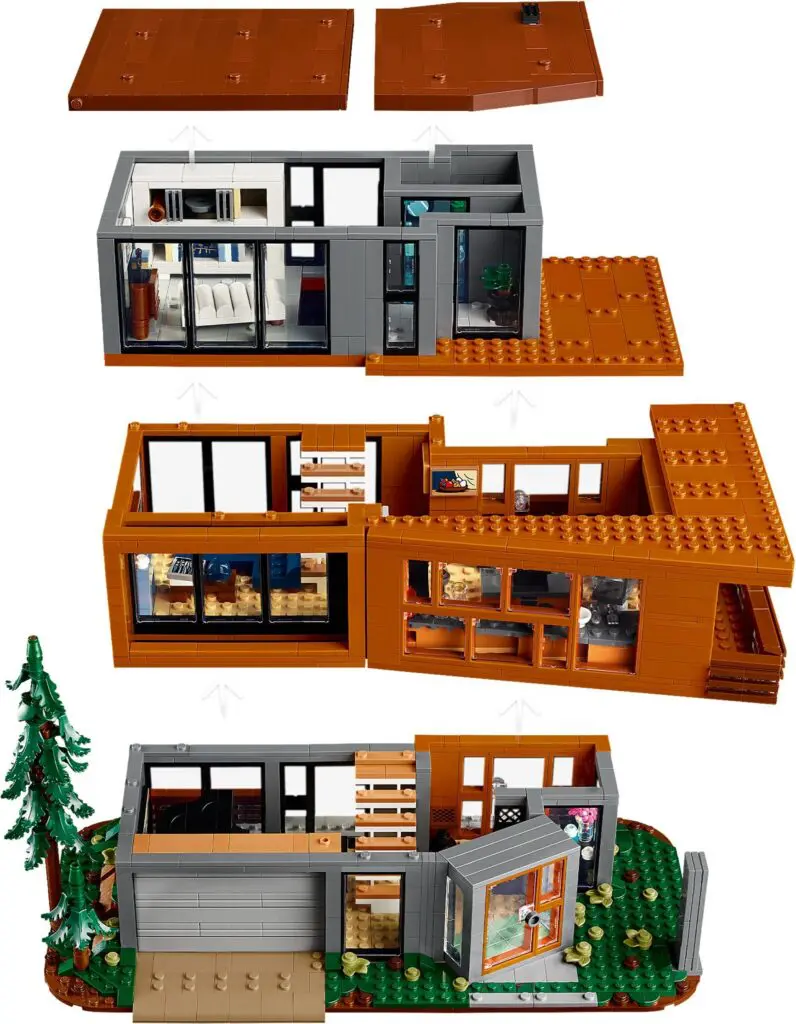 Modular Lego house with interior view