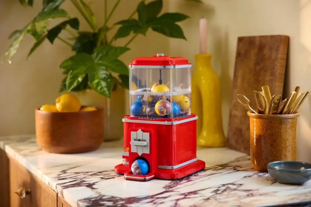 Vintage candy dispenser, colorful balls inside