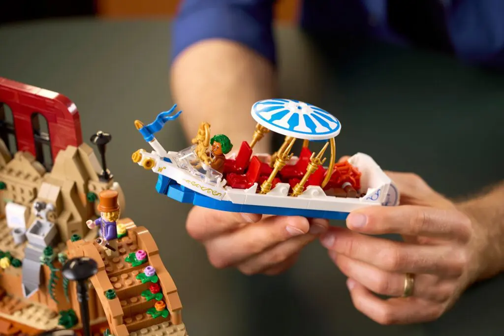Colorful LEGO scene with boat and figures