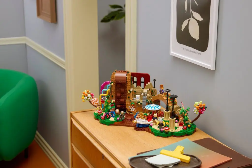 Creative LEGO scene in modern room