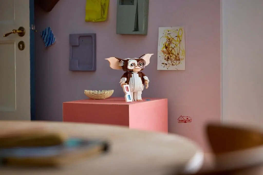 Figurine in a colorful room