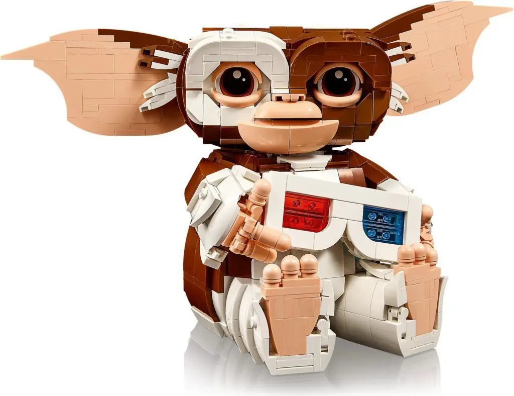 LEGO Gremlins character holding 3D glasses