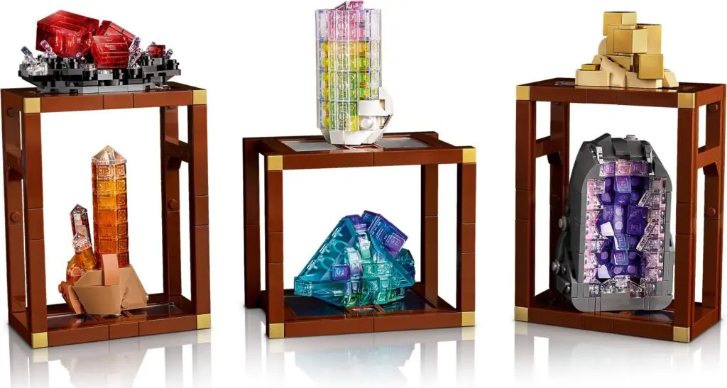 LEGO crystal and mineral display sets