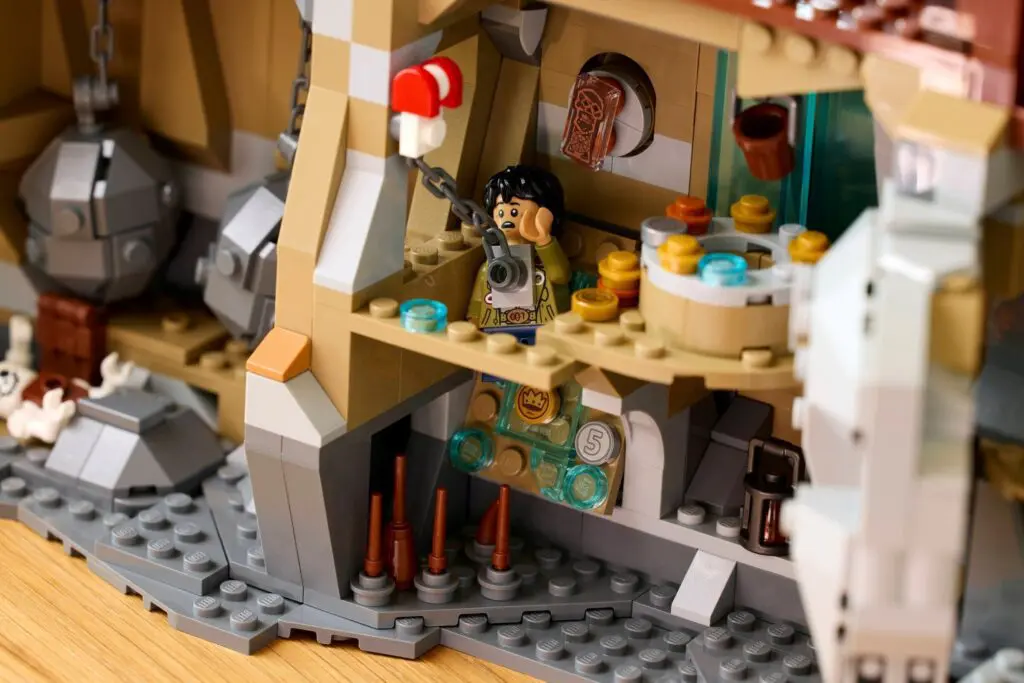Colorful LEGO structure with intricate details