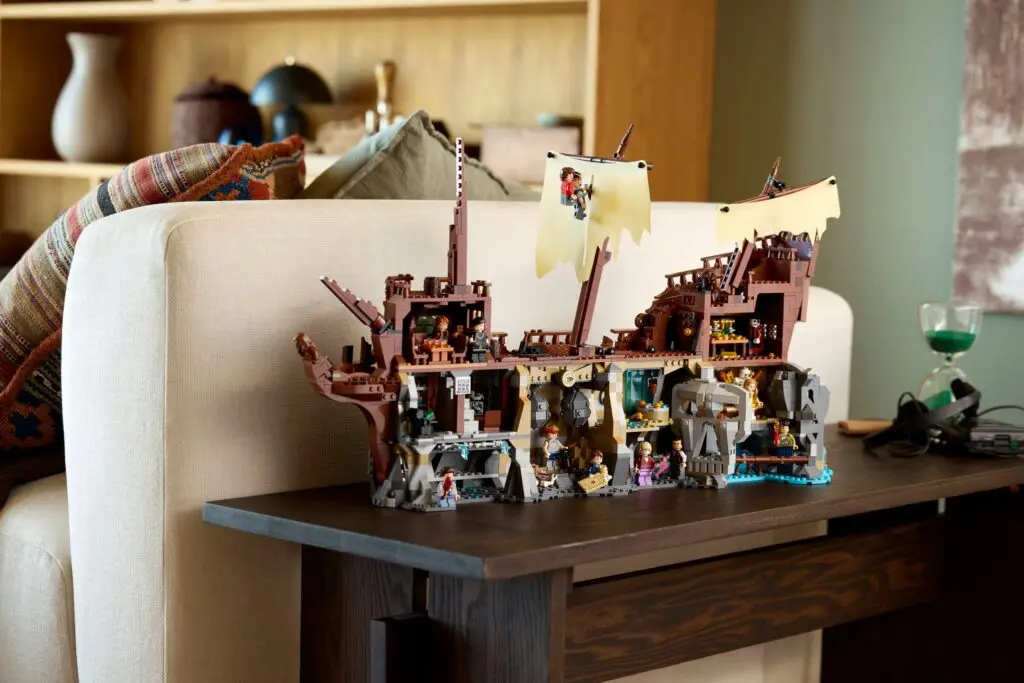 Detailed toy pirate ship display