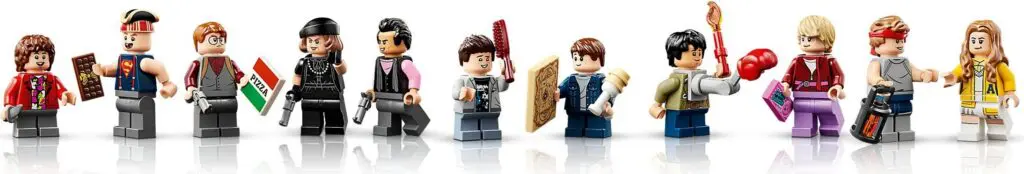 Diverse LEGO figures with accessories