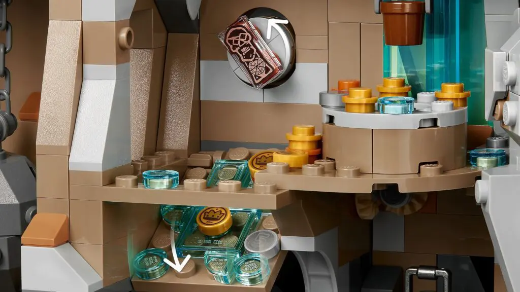 Detailed Lego cave scene with treasures